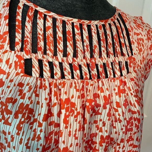 Loeffler Randall Silk Print Blouse Size 2 - Picture 5 of 10